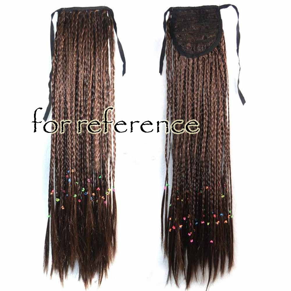 Light Brown 50 cm Long Hair Wig Synthetic Hair Wig Hair Extension Ponytail Braid Halloween Dress Up Cosplay - Image 2