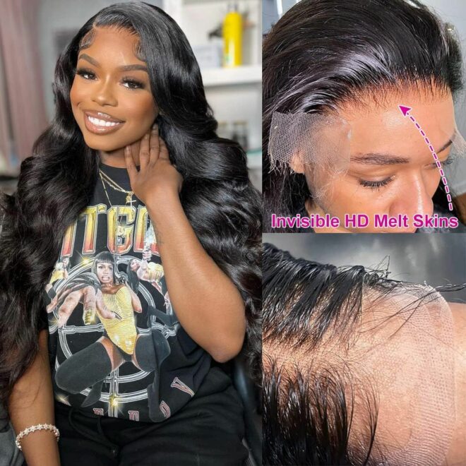 Lace Front Wigs Human Hair Pre Plucked HD Body Wave Lace Front Wigs - Image 52