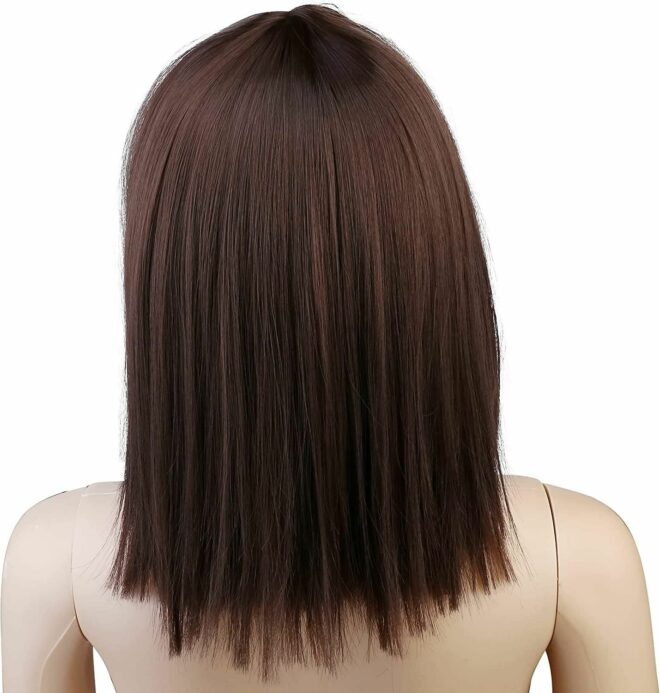 Wigs for Women Lovely Blonde Blue Brown Headband Wigs for Women Blonde Human Long Hair Wig Synthetic Wig with Bangs - Image 3