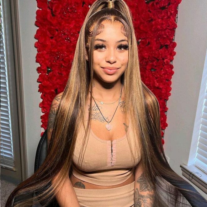 Honey Blonde Highlight Wig Stralght Lace Front Wig Human Hair 13x4 Colored Human Hair Wigs 13x6 Hd Lace Frontal Wig - Image 27