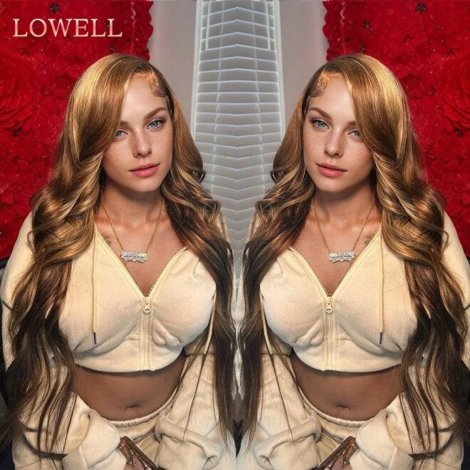 Honey Blonde Ombre Highlight Wig 13x6 Hd Lace Frontal Wig Body Wave Lace Front Wig Human Hair 13x4 Colored Human Hair Wigs - Image 31