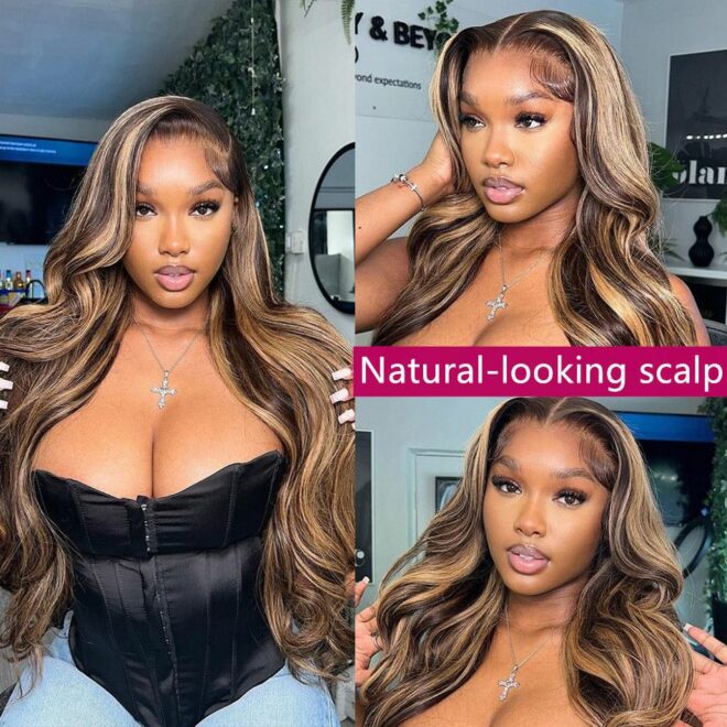 Honey Blonde Ombre Highlight Wig 13x6 Hd Lace Frontal Wig Body Wave Lace Front Wig Human Hair 13x4 Colored Human Hair Wigs - Image 23