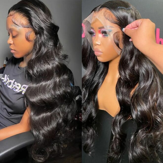 HD Transparent Body Wave 13x6 13x4 Lace Front Gluless Human Hair Wigs Brazilian 30 40 Inch 360 Lace Frontal Wig For Black Women - Image 21
