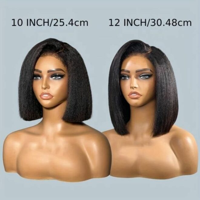 High Quality 13x4 Lace Frontal Glueless Wigs Human Hair Kinky Straight 4x4 HD Lace Closure Wig 4C Edge Baby Hair Brazilian Bob - Image 3