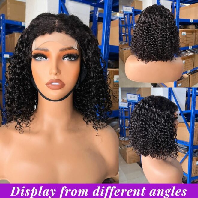 Hot Selling Products 2024 Water Wave 4C Edge Baby Hair Short Bob Wig,4x4 13x4 Bob Wigs Human Hair Lace Front - Image 3