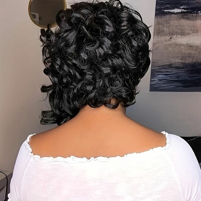 Afro Curly Short Bob Wigs - Synthetic Hair for Women - Christmas Day Parties - Image 9