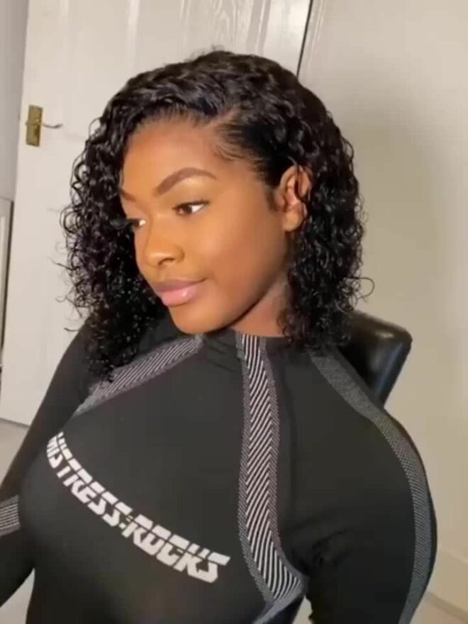 Luxurious Deep Wave Curly Bob Lace Front Wig for Women - 200% Density, 13x4 HD Transparent Swiss Lace, Pre-Plucked & Glueless, Brazilian Human Hair, Water Wave Texture, Available in 10-16 Inches - Image 44