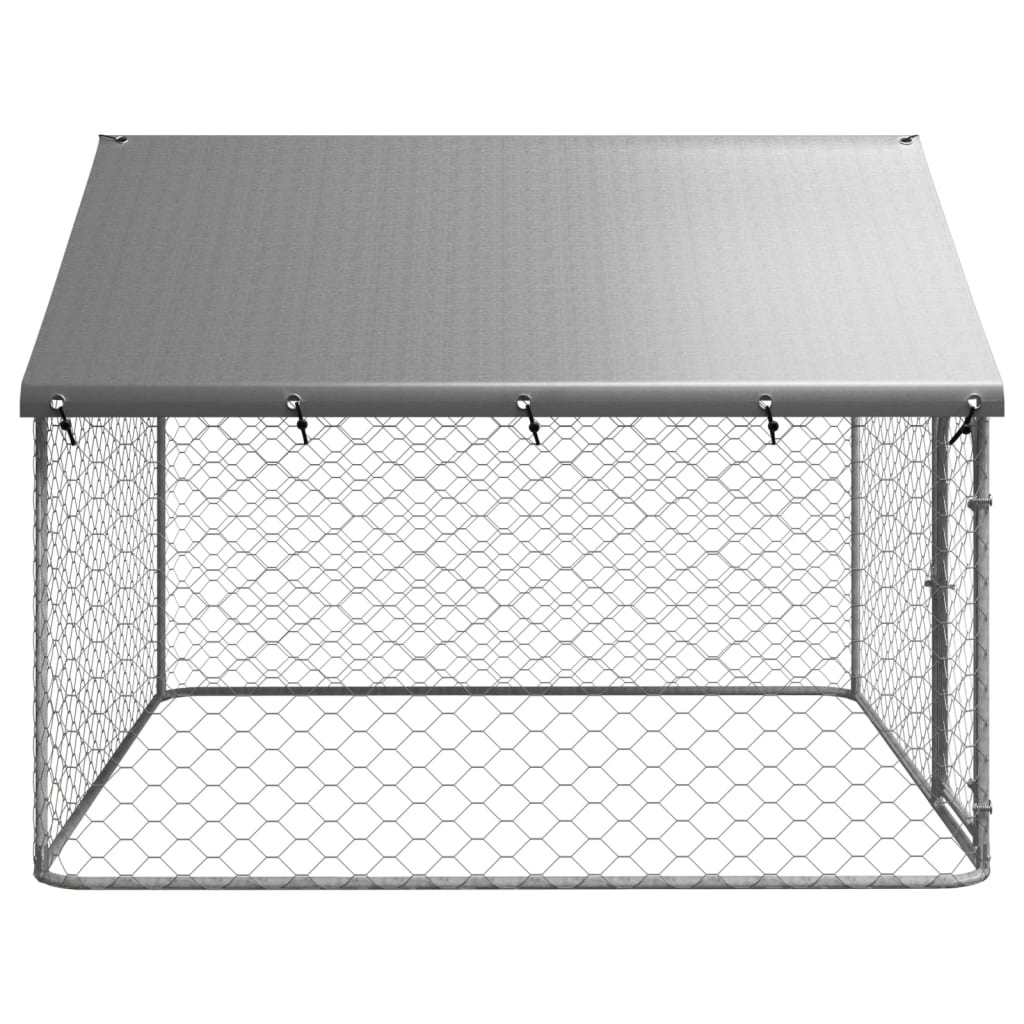 Outdoor Dog Kennel with Roof 78.7"x78.7"x59.1" - Image 4