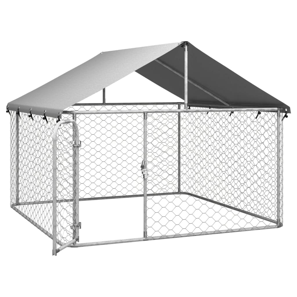 Outdoor Dog Kennel with Roof 78.7"x78.7"x59.1" - Image 5
