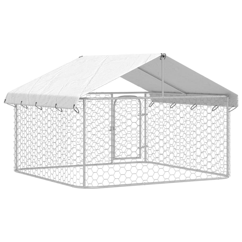 Outdoor Dog Kennel with Roof 78.7"x78.7"x59.1" - Image 7
