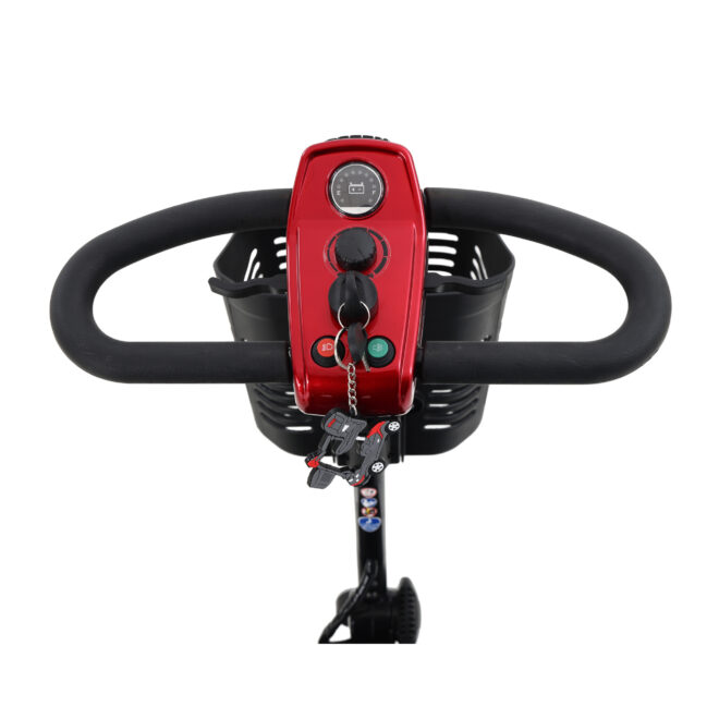 MAX SPORT RED 4 Wheels Outdoor Compact Mobility Scooter with 2pcs*12AH Lead acid Battery - Image 12