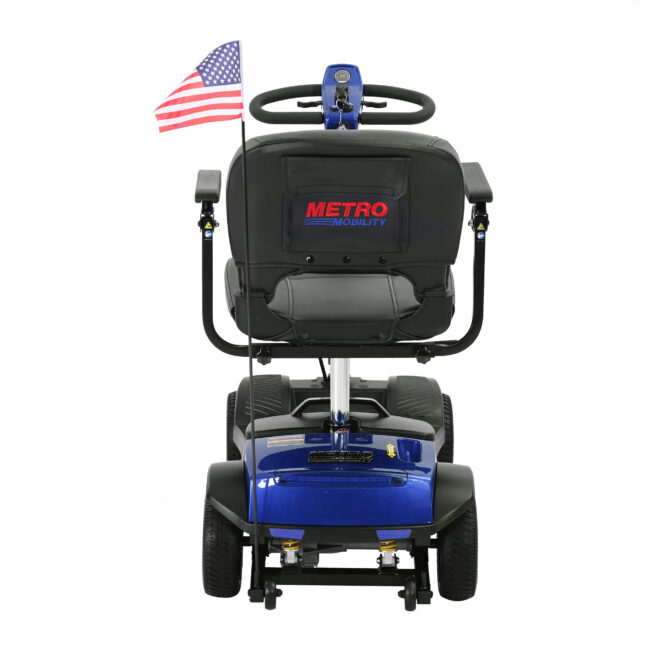 MAX SPORT BLUE 4 Wheels Outdoor Compact Mobility Scooter with 2 in 1 Cup & Phone Holder - Image 11