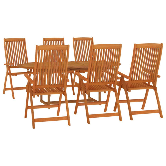 7 Piece Eucalyptus Patio Dining Set - Image 3
