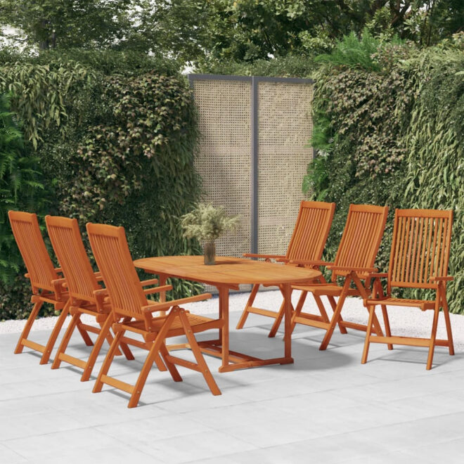 7 Piece Eucalyptus Patio Dining Set