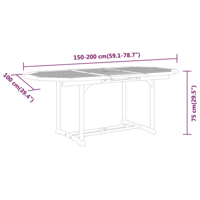7 Piece Eucalyptus Patio Dining Set - Image 8