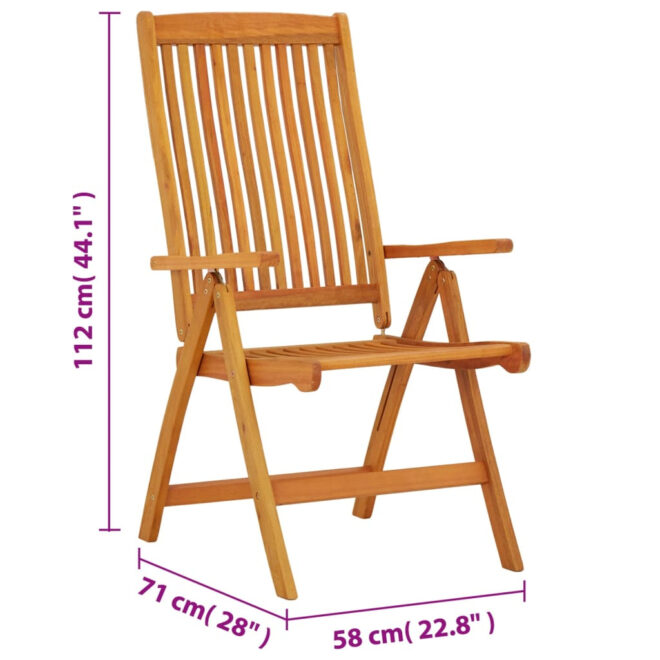 Folding Patio Chairs 2 pcs Solid Wood Eucalyptus - Image 10