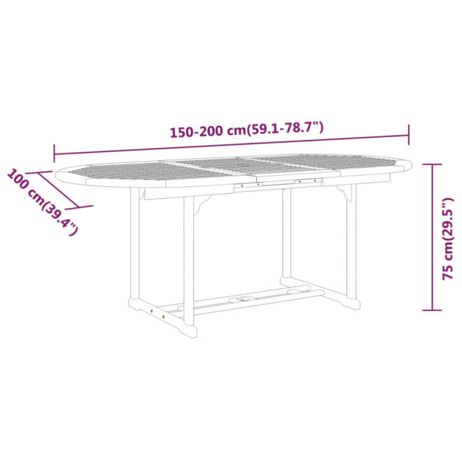 5 Piece Patio Dining Set Solid Wood Eucalyptus - Image 8