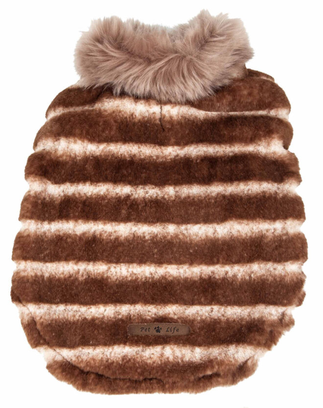 Pet Life Luxe 'Tira-Poochoo' Tiramisu Patterned Mink Dog Coat Jacket - Image 36
