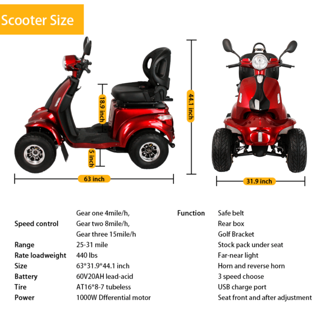 Golf scooter old people drive grass scooter - Image 6