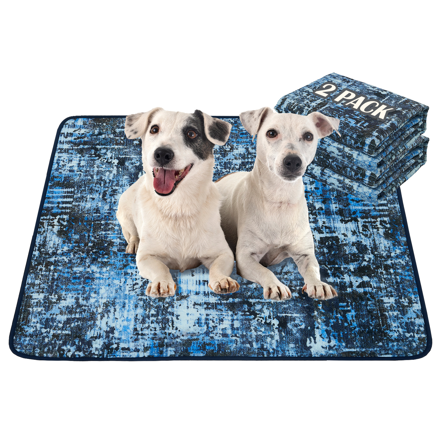 Qeils Washable Pee Pads for Dogs, 2 Pack Reusable Puppy Pads 36"x41" Super Absorbent Leakproof Dog Training Pads, Non-Slip Potty Pads for Floor, Crate, Couch, Whelping Pads Litter Mat Puppy Supplies