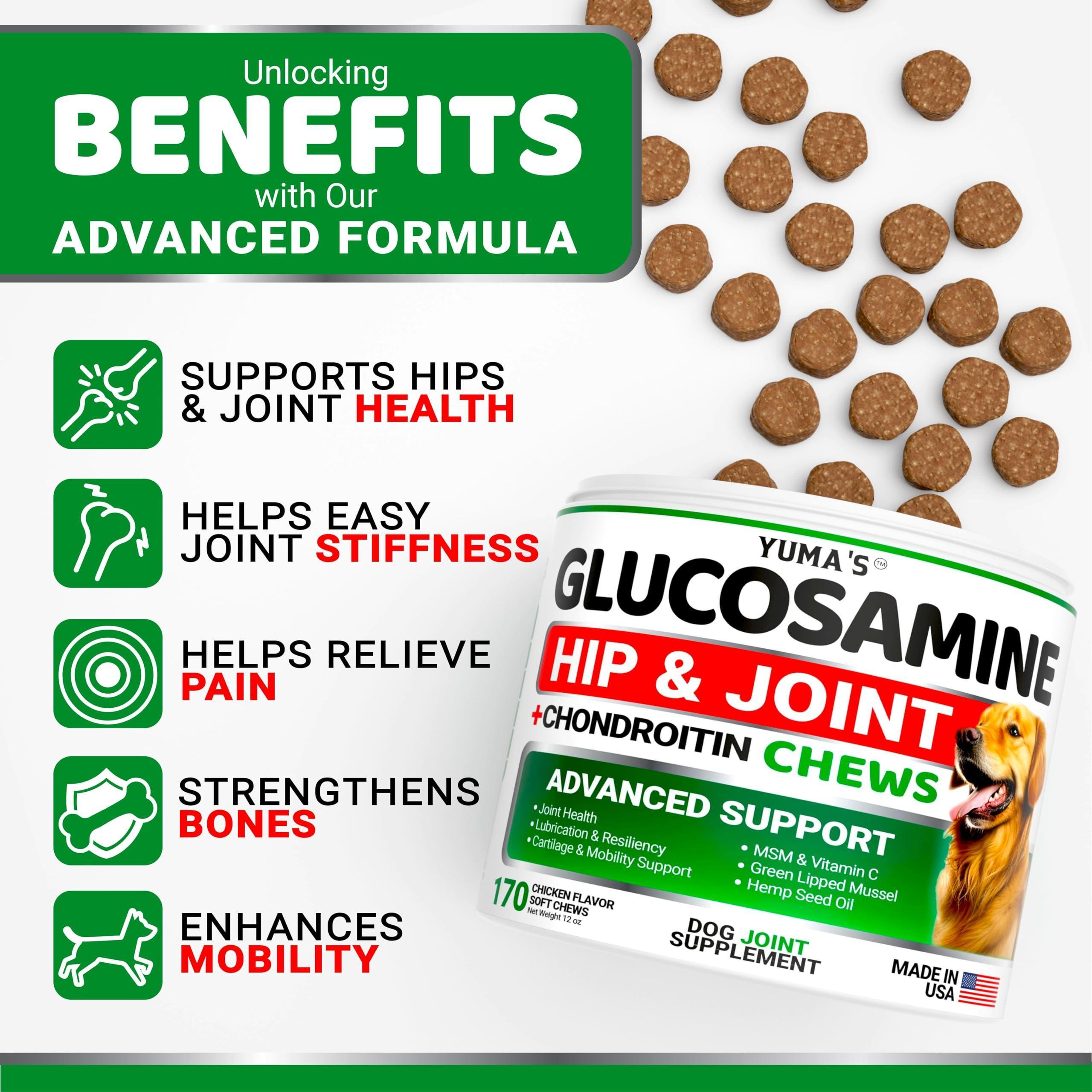Glucosamine for Dogs Hip and Joint Supplement for Dogs 170 Ct Glucosamine Chondroitin for Dogs Chews Dog Joint Pain Relief with MSM Advanced Dog Joint Supplement Health - Image 2