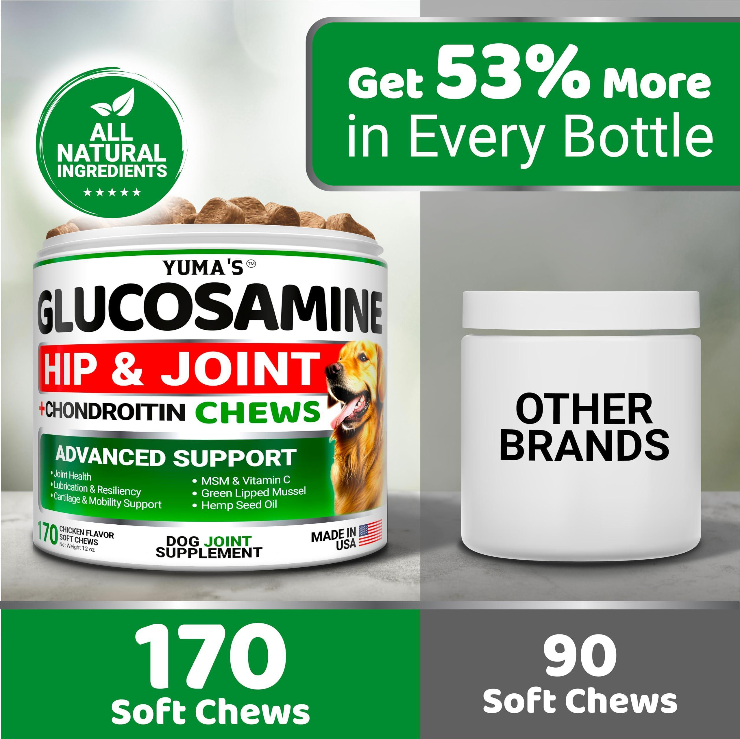 Glucosamine for Dogs Hip and Joint Supplement for Dogs 170 Ct Glucosamine Chondroitin for Dogs Chews Dog Joint Pain Relief with MSM Advanced Dog Joint Supplement Health - Image 5