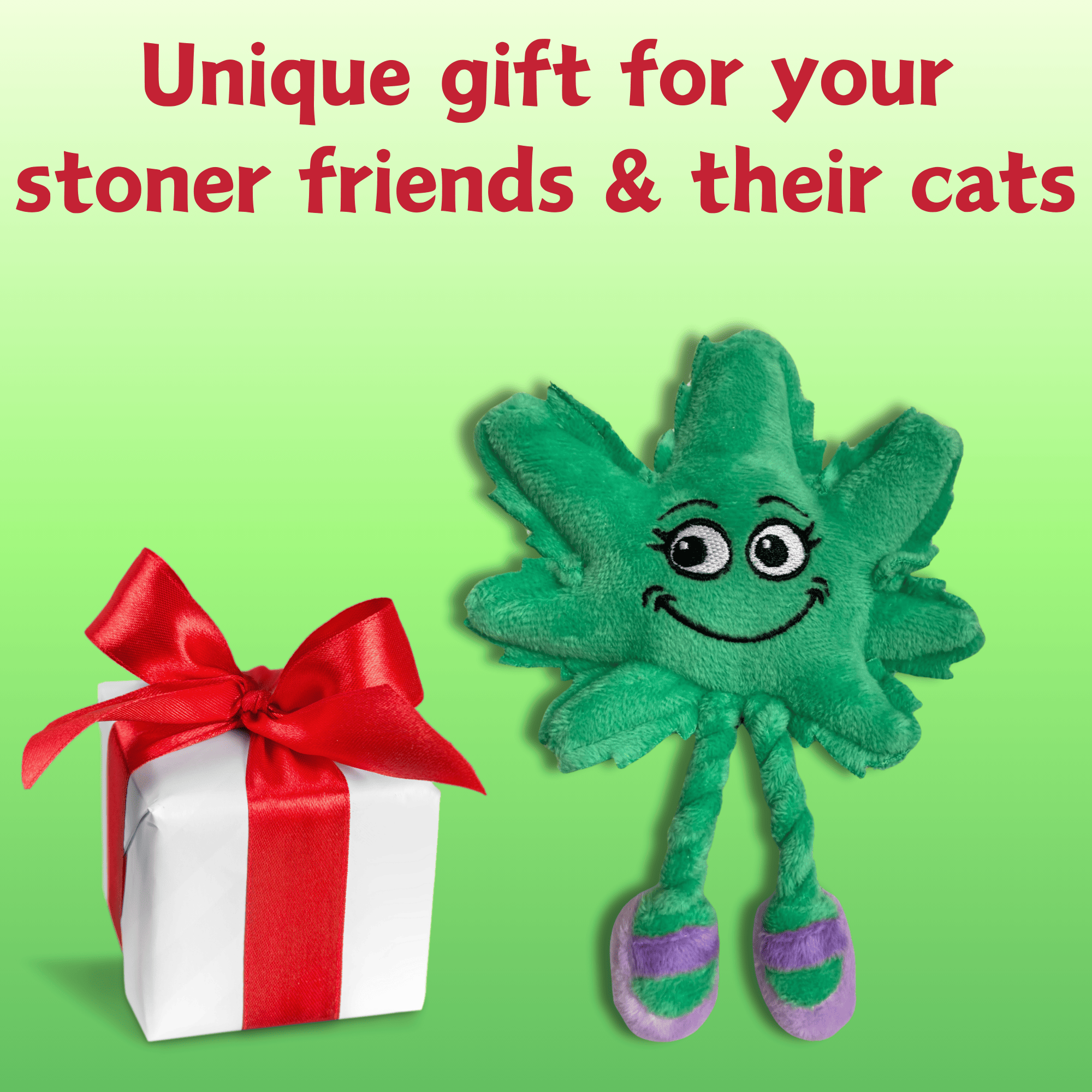 My Name is Lil' Mary Jane, Cute Stuffed Parody Marijuana Leaf Cat Toy, Funny Catnip Weed Theme Toy, Cool Plush Novelty 420 Gift for Cats & Kittens, Play & Photo Prop, Adult Plushie Shelf-Sitter - Image 6