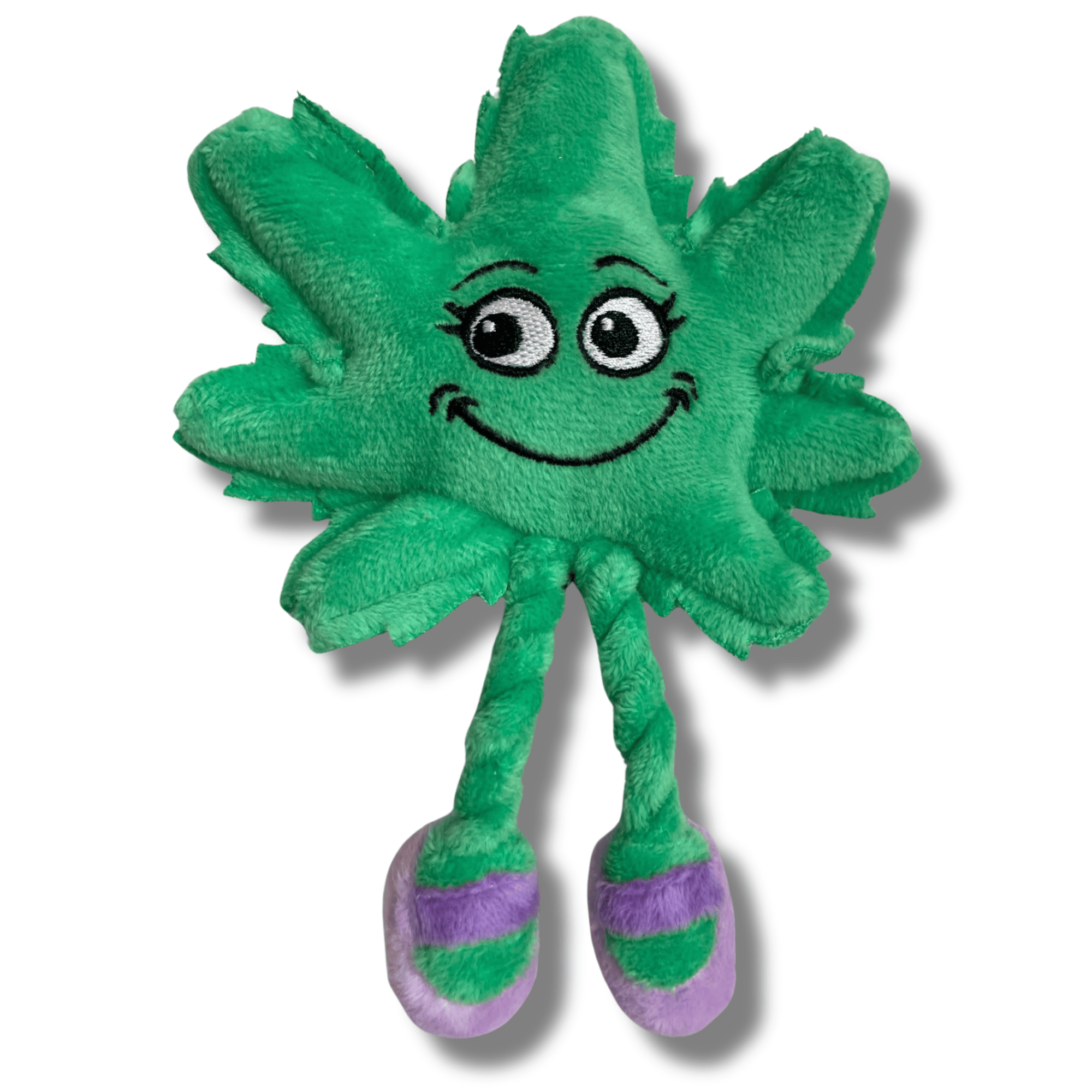 My Name is Lil' Mary Jane, Cute Stuffed Parody Marijuana Leaf Cat Toy, Funny Catnip Weed Theme Toy, Cool Plush Novelty 420 Gift for Cats & Kittens, Play & Photo Prop, Adult Plushie Shelf-Sitter