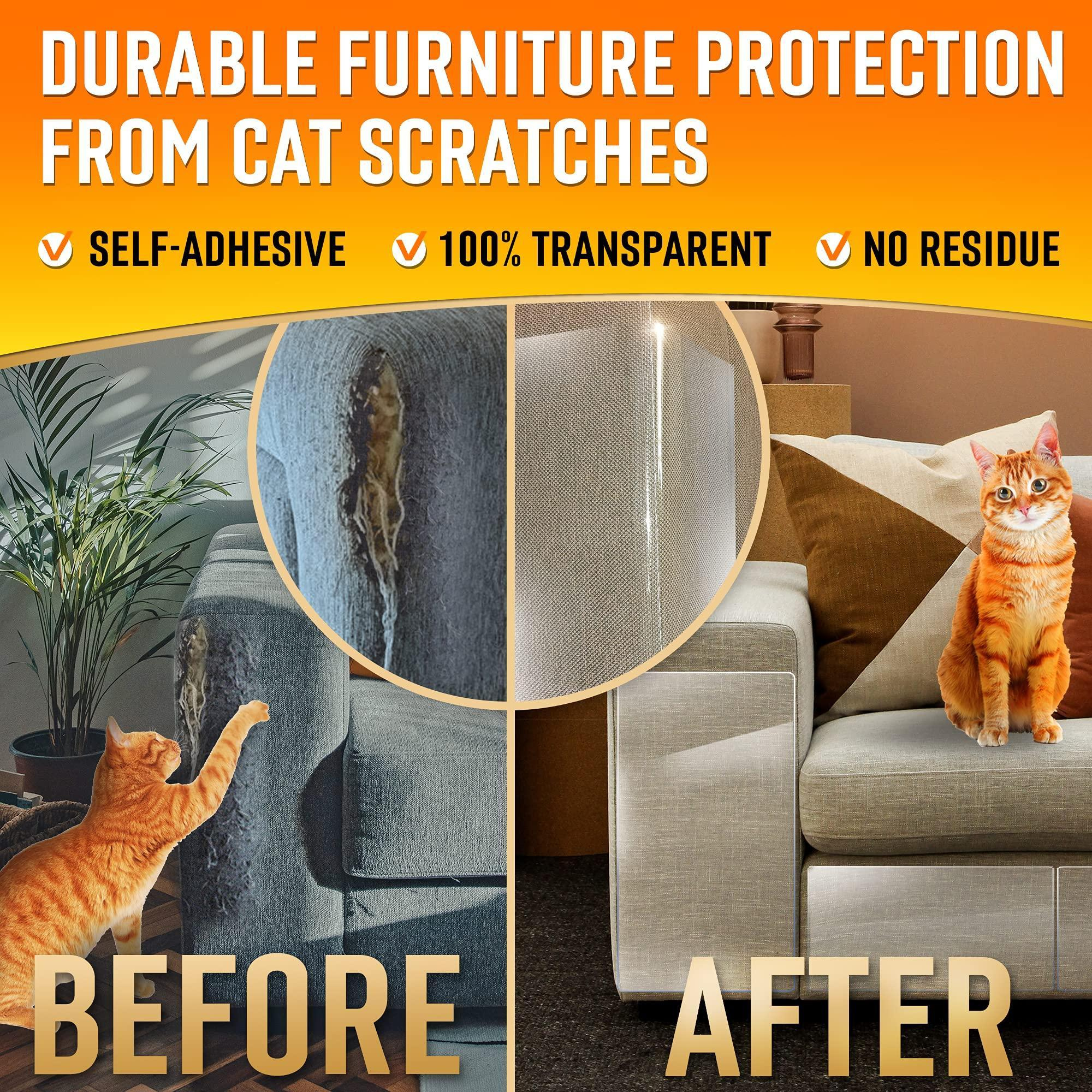 Heavy Duty Cat Scratch Deterrent Furniture Protectors for Sofa Doors Clear Couch Protectors 20 Sheets - Image 2