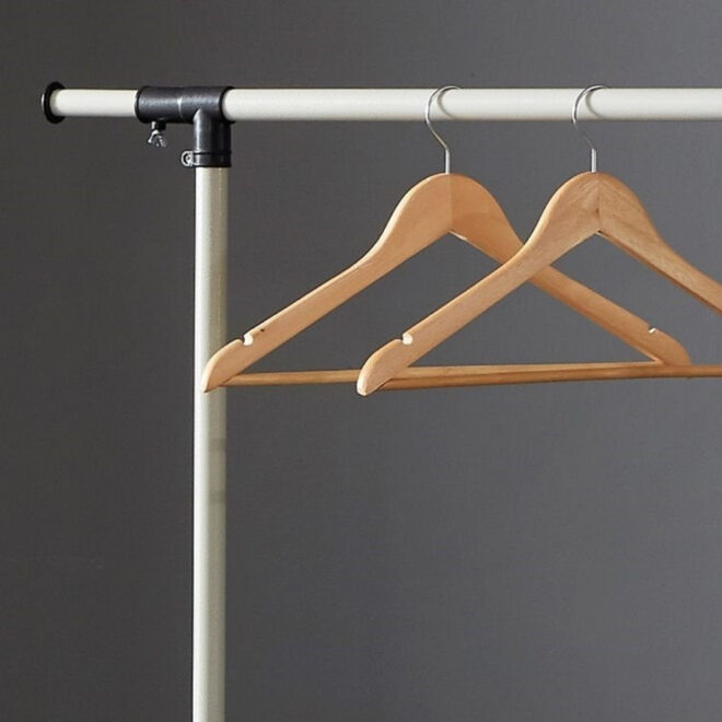 Short Clothing Racks for Hanging Clothes with Bottom Shelves and Wheels Heavy Duty Rolling Clothes Rack Kids Clothing Rack for Adult Coat, Closet, Wardrobe - Image 4