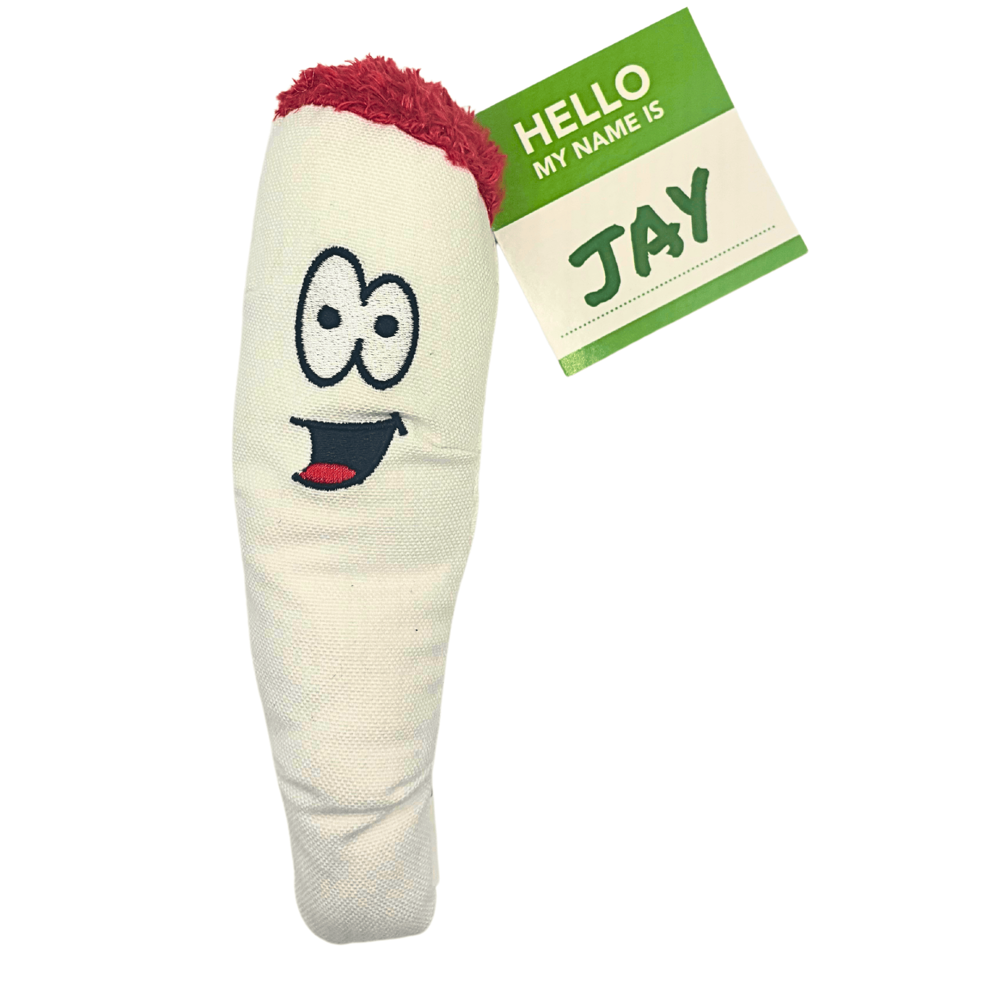 My Name is Jay, Cute Stuffed Parody Joint Dog Toy, Funny Squeaky Weed Toy, Cool Plush Novelty 420 Gift for Pets & Their Owners, Sized for Puppies & Small, Medium & Large Breeds, Fetch & a Photo Prop - Image 2