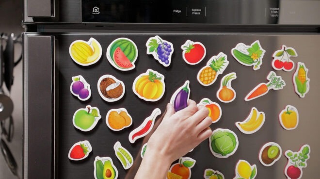 Toddlers 1-3 years Fruits and Veggies Magnets Foam Fridge Magnets - Image 4