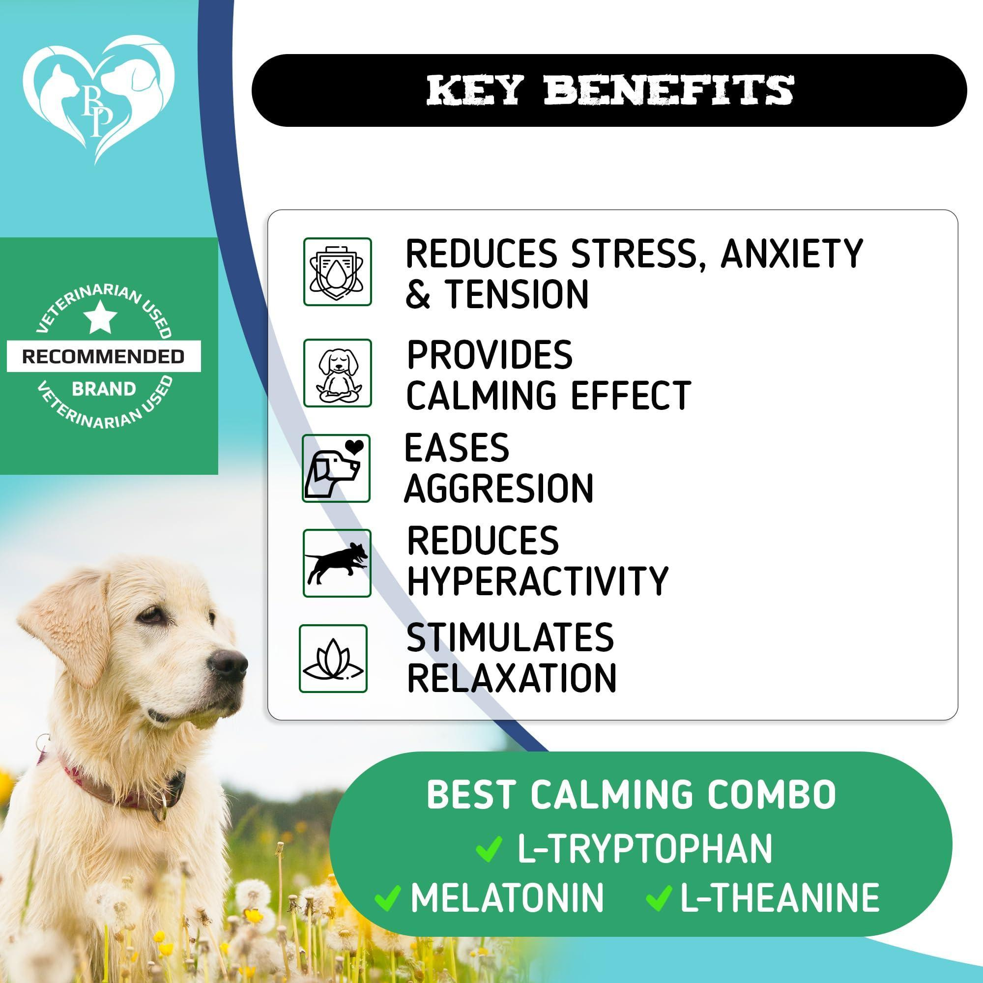Hemp Calming Chews for Dogs Puppy Pet Separation Anxiety Relief Treats & Calm Aggressive Behavior Melatonin Anti Stress Treatment Help with Thunder Sleep Aid Bacon Flavor - Image 2