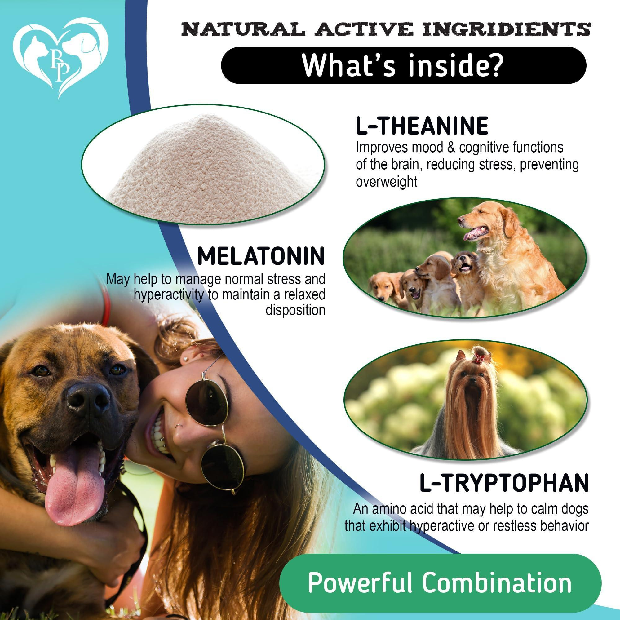 Hemp Calming Chews for Dogs Puppy Pet Separation Anxiety Relief Treats & Calm Aggressive Behavior Melatonin Anti Stress Treatment Help with Thunder Sleep Aid Bacon Flavor - Image 3
