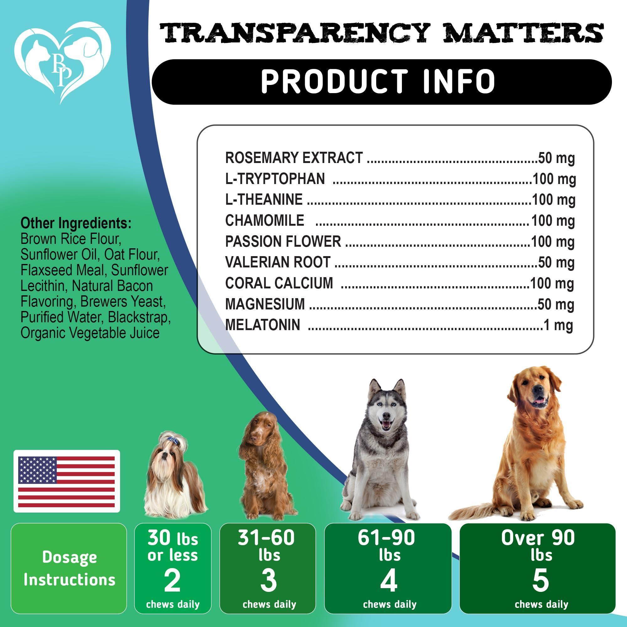 Hemp Calming Chews for Dogs Puppy Pet Separation Anxiety Relief Treats & Calm Aggressive Behavior Melatonin Anti Stress Treatment Help with Thunder Sleep Aid Bacon Flavor - Image 5