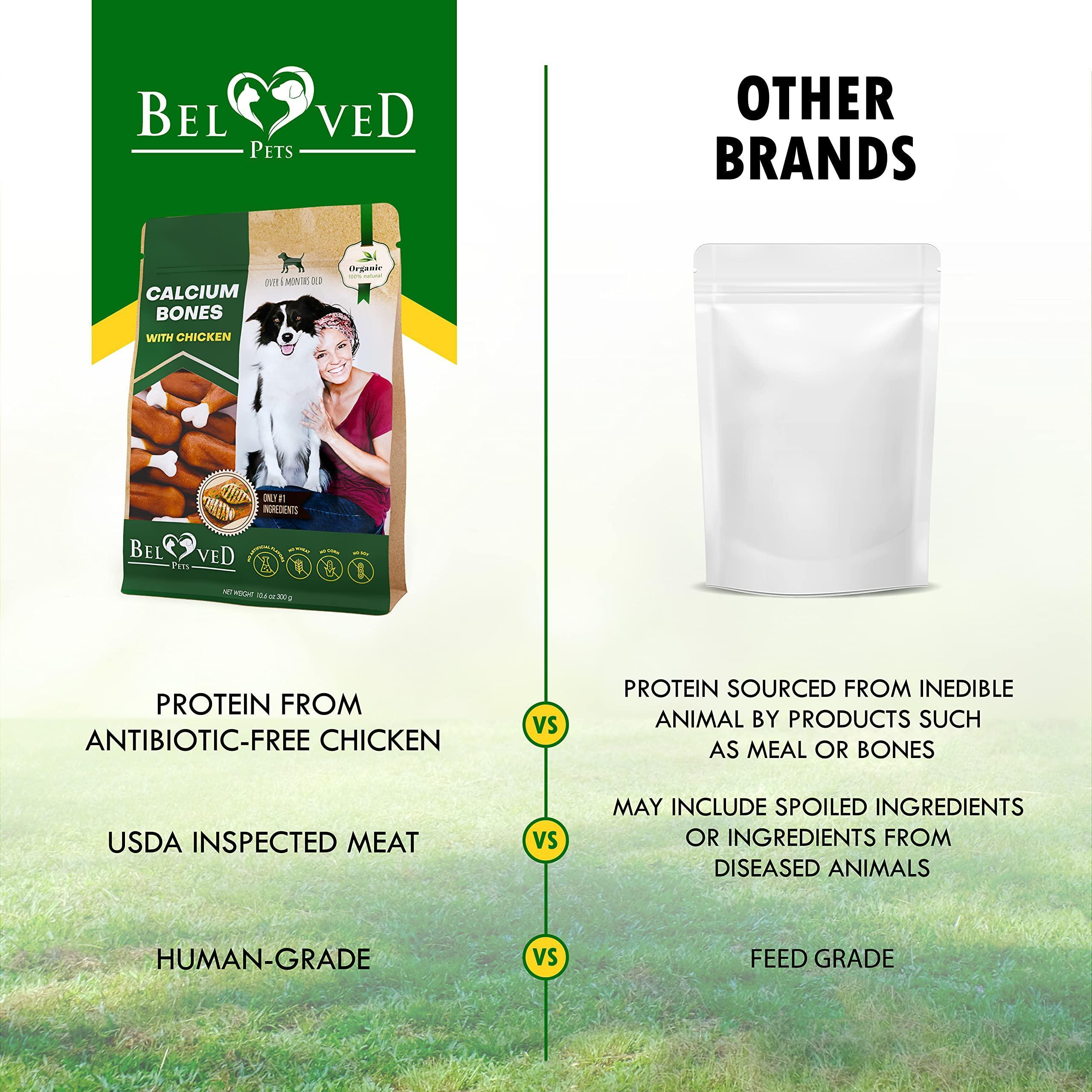 Dog Calcium Bones Wrapped Chicken & Rawhide Free Chew Treats Pet Healthy Dried Snacks Grain Free Organic Meat Chews for Training Small Large Dogs - Image 4