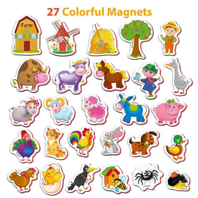 27 Foam Fridge Magnets for Toddlers 3 years Farm Animals Magnets for Kids - Image 2
