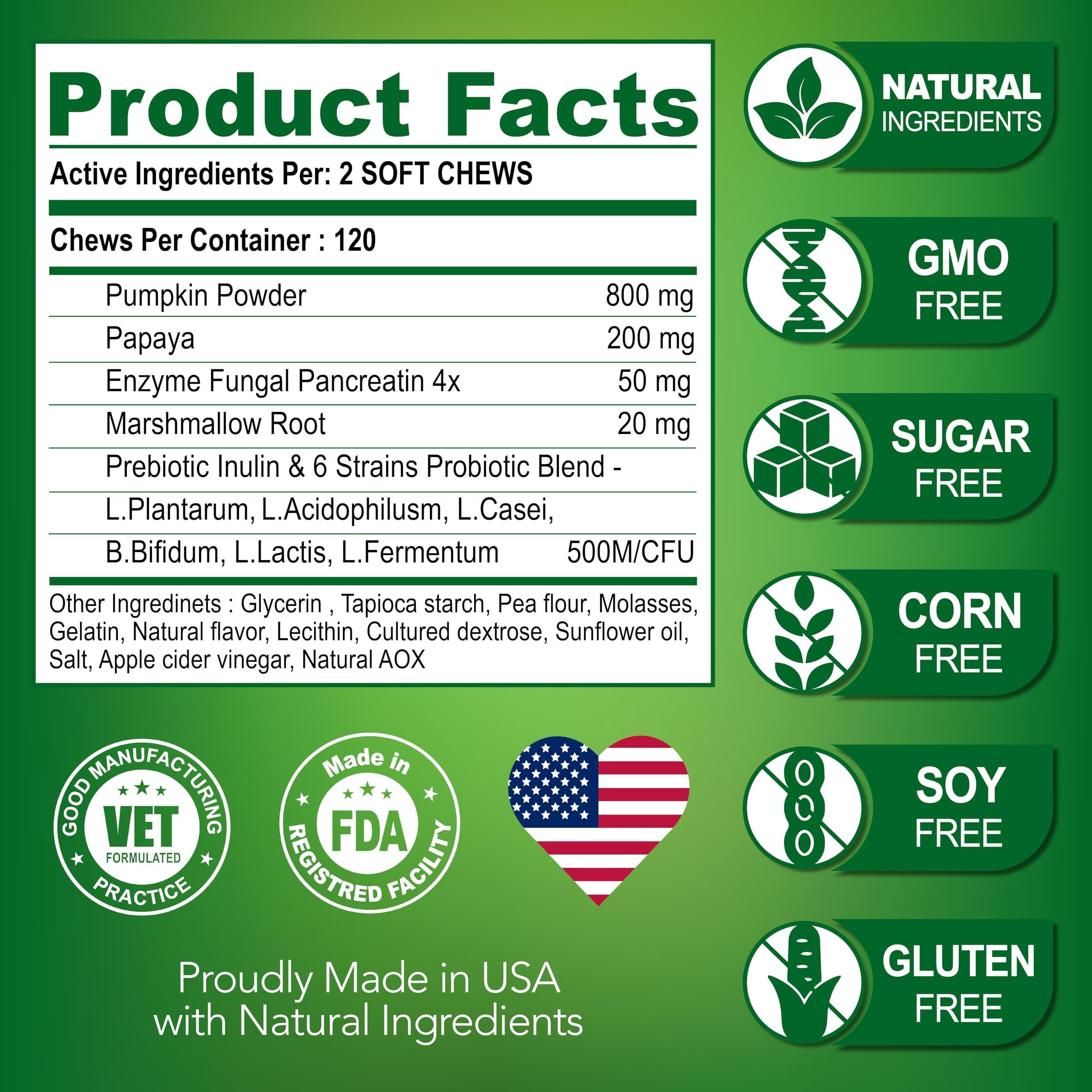 Probiotics for Dogs Digestive Enzymes for Good Health Itchy Skin 120 Chews - Image 6