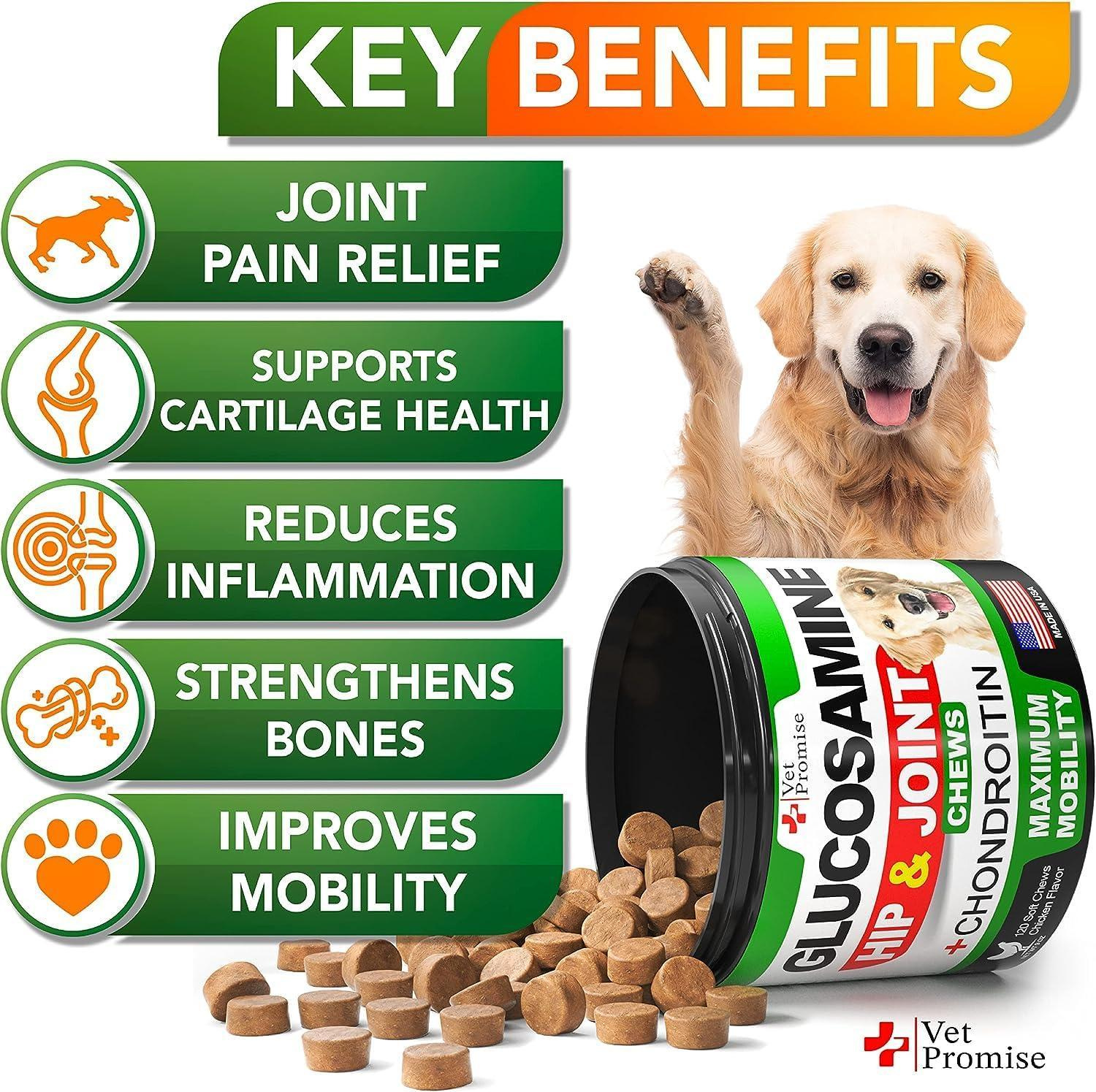 Glucosamine for Dogs 2 Pack Hip and Joint Supplement with Chondroitin 240 Chews - Image 2