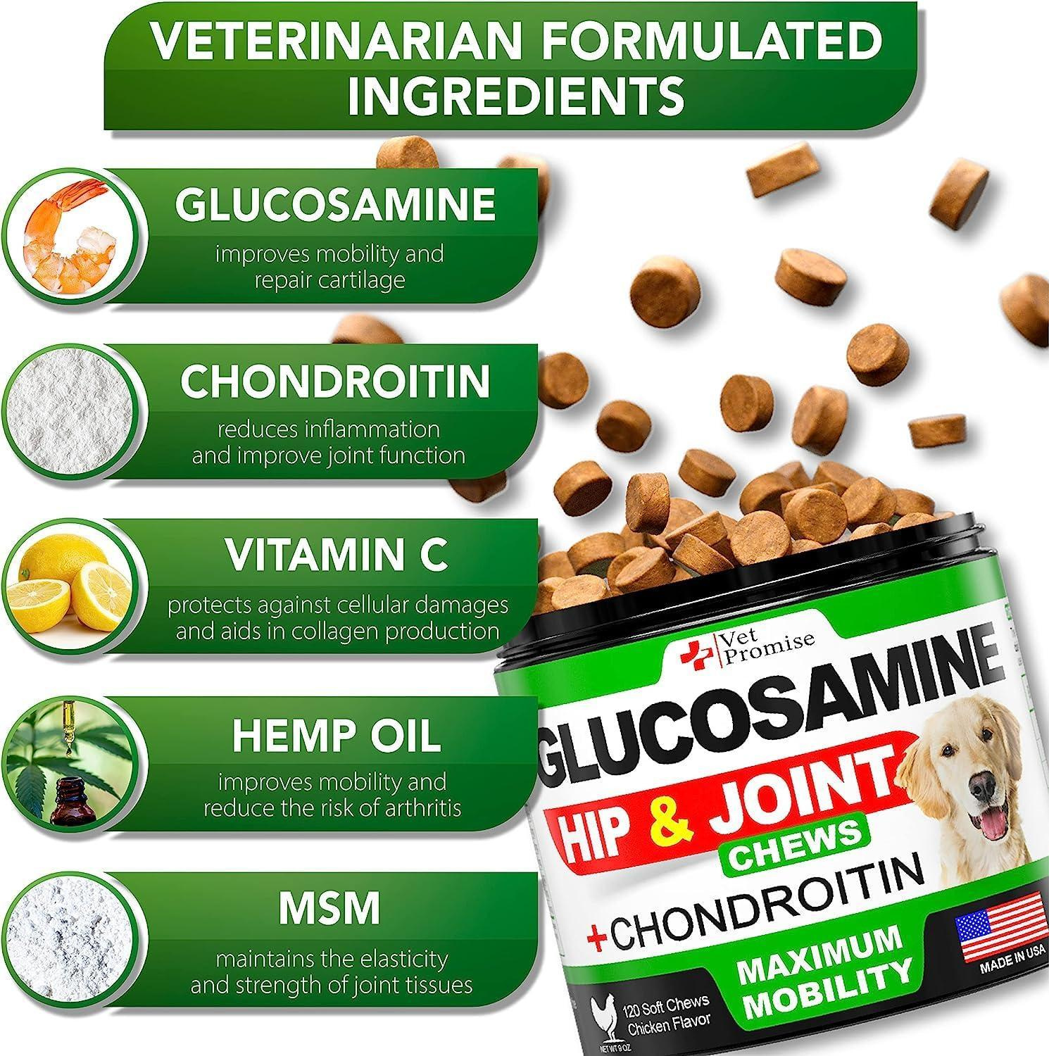 Glucosamine for Dogs 2 Pack Hip and Joint Supplement with Chondroitin 240 Chews - Image 3