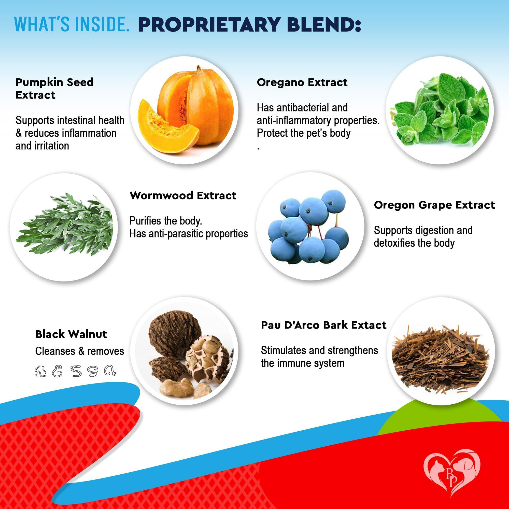 Cats and Dogs Liquid Herbal Medicine and Natural Broad Spectrum Treatment for Tapeworm Whipworm Roundworm and Hookworm Prevention Medication Supplement Drops for Kitten and Puppies - Image 3