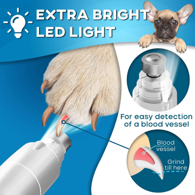 Rechargeable Pet Nail Grinder with LED Light - Image 6