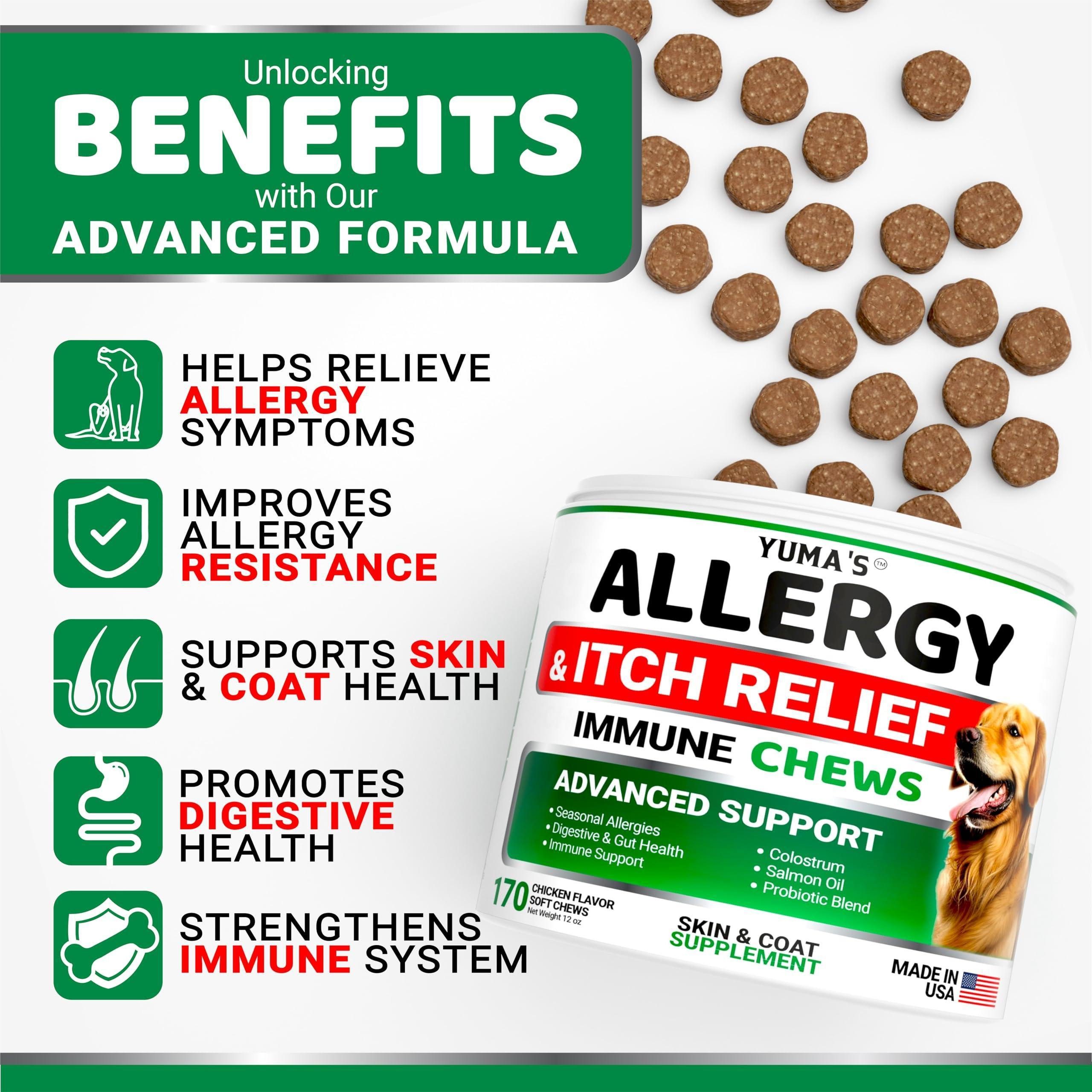 Dog Allergy Relief Chews Dog Itching Skin Relief Treatment Pills 170 Treats Anti Itch for Dogs - Image 2