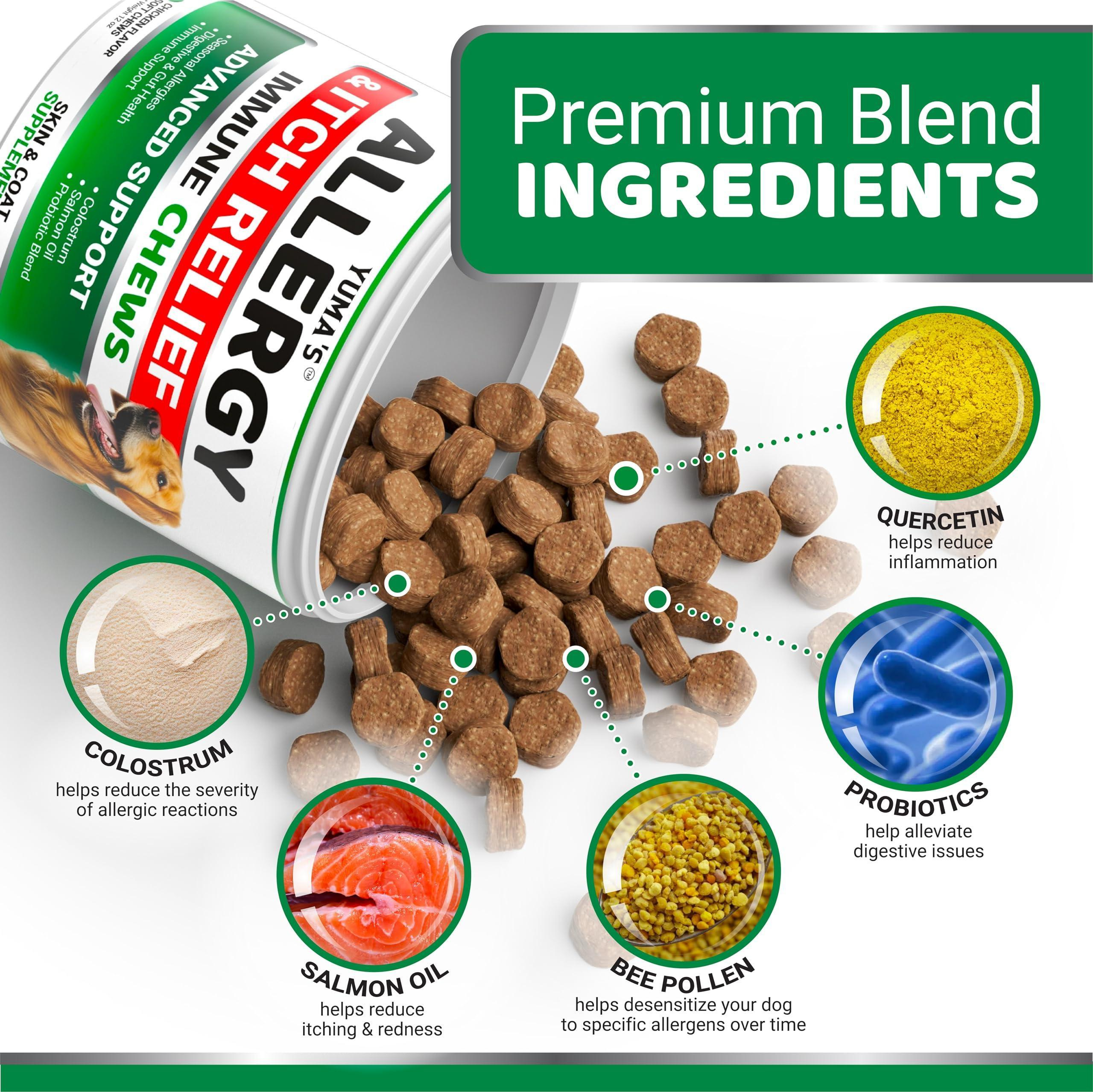 Dog Allergy Relief Chews Dog Itching Skin Relief Treatment Pills 170 Treats Anti Itch for Dogs - Image 3