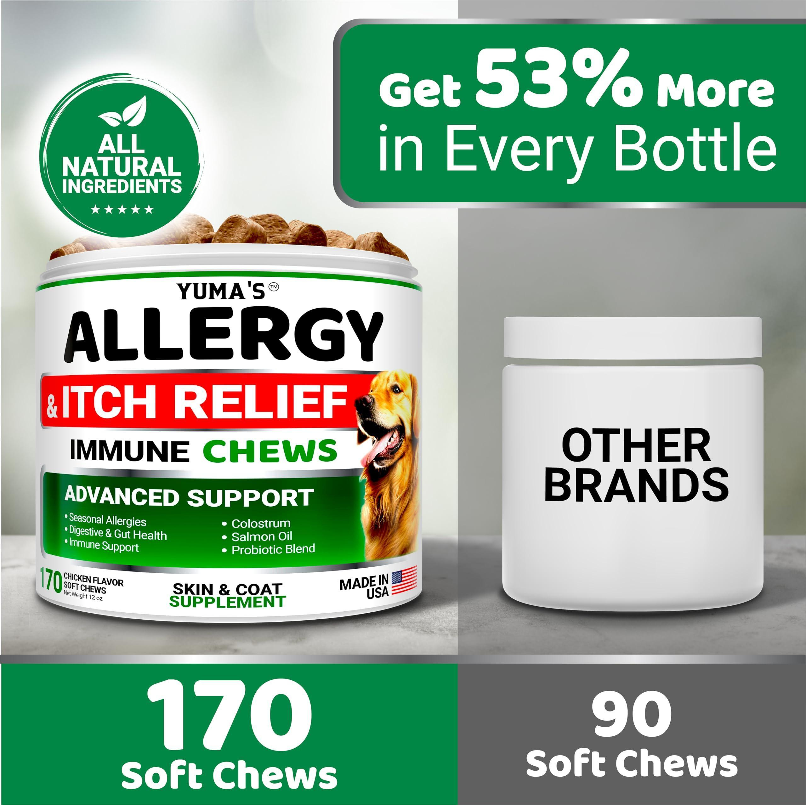 Dog Allergy Relief Chews Dog Itching Skin Relief Treatment Pills 170 Treats Anti Itch for Dogs - Image 5