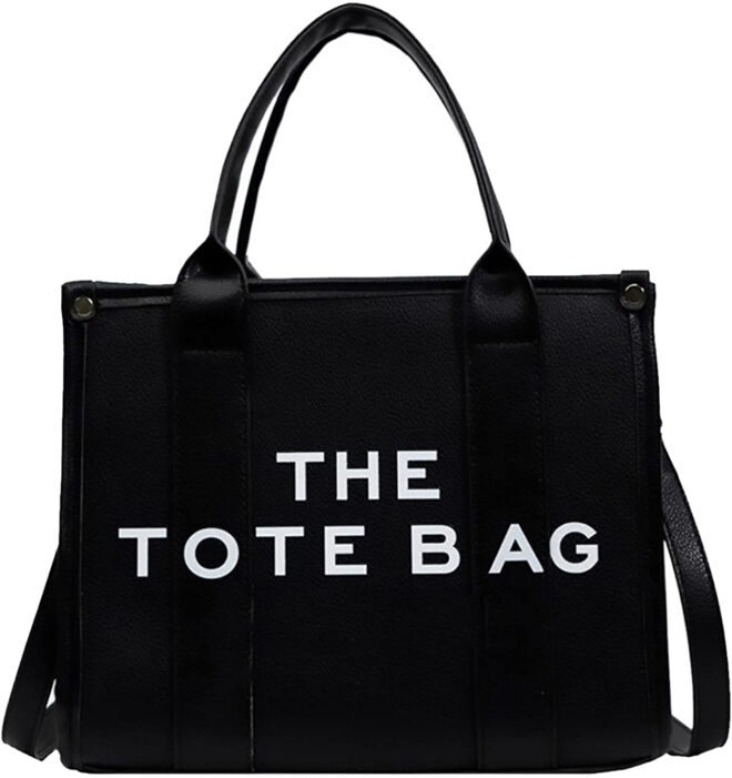 Roecytu PU Tote Bag for Women Simple Large-capacity Tote Bag Crossbody Tote Bag Messenger bag Handbag Zipper Fashion Tote Bag - Image 19