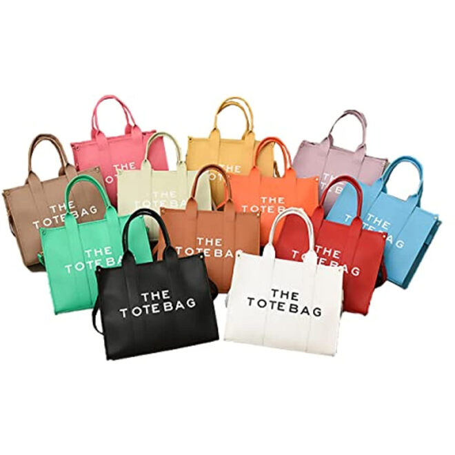 Roecytu PU Tote Bag for Women Simple Large-capacity Tote Bag Crossbody Tote Bag Messenger bag Handbag Zipper Fashion Tote Bag - Image 86