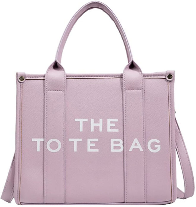 Roecytu PU Tote Bag for Women Simple Large-capacity Tote Bag Crossbody Tote Bag Messenger bag Handbag Zipper Fashion Tote Bag - Image 94