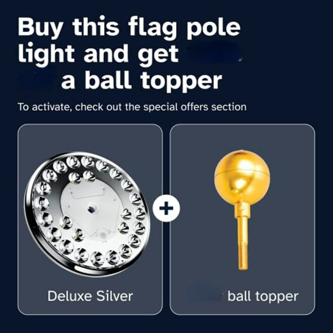 Deluxe Flag Pole Light Solar Powered - 1300 Lumen Solar Light for Flagpole - Light Up American Flag Outdoor with Solar Flag Pole Light from Dusk to Dawn for 12+ Hours; Silver Flag Light - Image 7