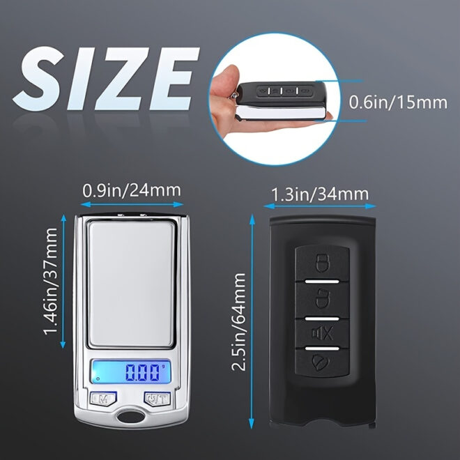 Mini Electronic Digital Pocket Scale 100g 0.01g/200g 0.01g Mini Key Style Portable Precision Weighing LCD Backlit Display For Jewelry Gold; Sterling; Jewelry; Herb; Food - Image 9